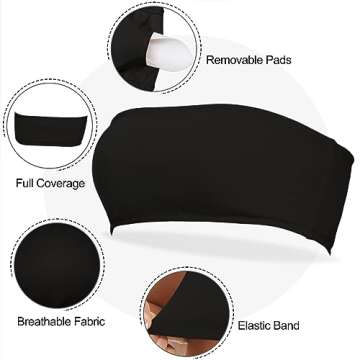 Versatile Boudaner Padded Bandeau Sports Bra for Women