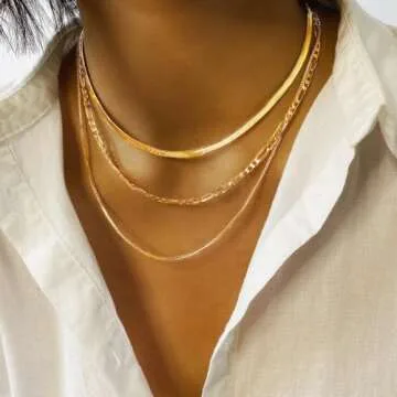 Jeairts Layered Gold Snake Choker Necklace for Women