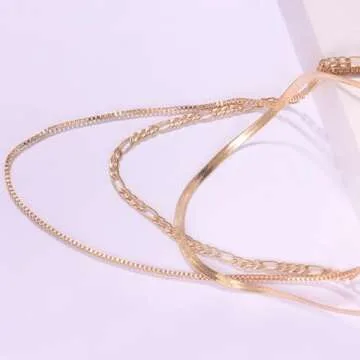 Jeairts Layered Gold Snake Choker Necklace for Women
