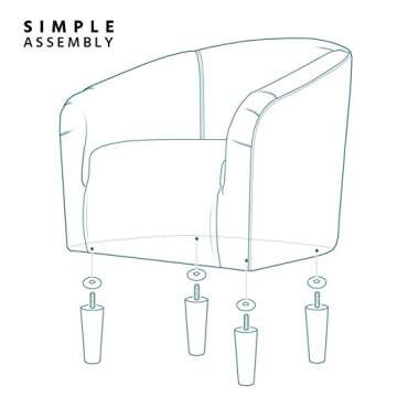 Topeakmart Velvet Accent Chair, Modern Club Chair Upholstered Armchair with Solid Legs Comfy Sofa Chair for Living Room/Bedroom/Waiting Room, Black