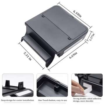 Center Console Hidden Organizer Box Compatible with Jeep Wrangler JL/JLU 4XE and Jeep Gladiator JT 2018-2023 2024 2025 Accessories Armrest Secret Compartment One-Touch Hidden Storage（Patent Design）