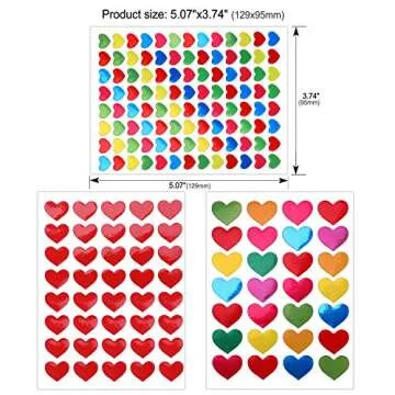 Konsait 60 Sheets Valentine Heart Stickers for Kids Crafting