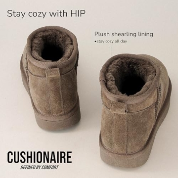 CUSHIONAIRE Women's Genuine Suede Snow Boots - Stylish & Warm