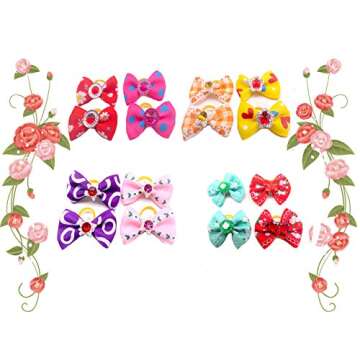 Masue Pets 50pcs/25pairs Varies Dog Hair Bows Rhinestone Pearls Flowers Topknot Mix Styles Dog Bows Pet Grooming Products Mix Colors Pet Hair Bows Dog Topknot Bows