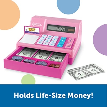Learning Resources Cash Register for Kids - 73 Pieces