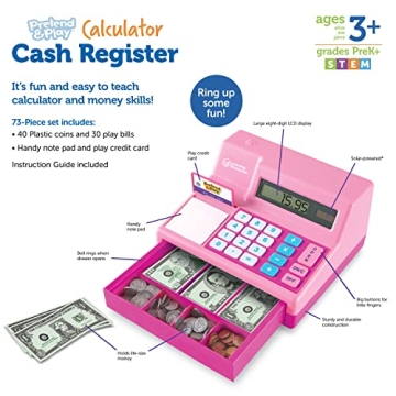 Learning Resources Cash Register for Kids - 73 Pieces