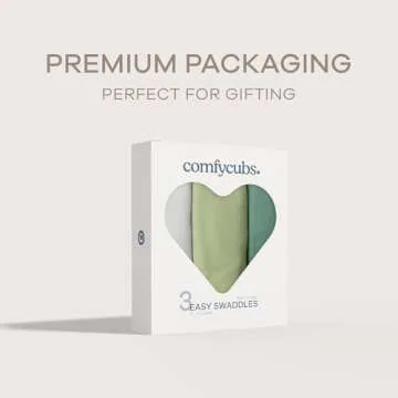 aComfy Cubs Easy Swaddle Blanket, 3 Pack - 100% Cotton Newborn Wrap, Small for 0-3 Months Infants, with Adjustable Velcro, Breathable and Durable Sleep Sack for Babies - Stone, Sage, Azul