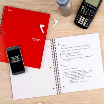 Five Star Spiral Notebook with Study App - Durable & Reliable