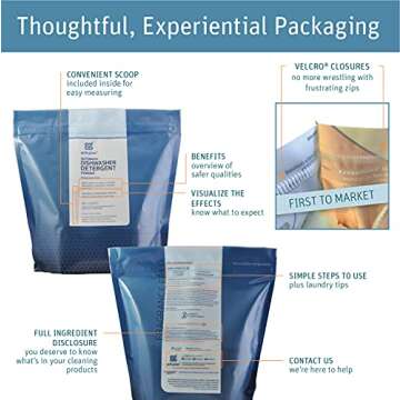 Grab Green Automatic Dishwashing Detergent Powder 3.17 lbs, 80 Loads, Fragrance Free, Plant and Mineral Based, Superior Cleaning, Powerful Grease Removal, Brilliant Shine