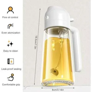 Vylxtyp 2 In 1 Oil Dispenser And Oil Sprayer, Oil Dispenser for Kitchen Spray, Oil Sprayer for Cooking, Cooking Oil Spray Dispenser Bottle, Oil Dispenser and Sprayer for Kitchen (Black), TQ-967
