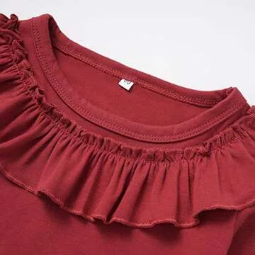 Happy Town 2PCS Toddler Baby Girls Clothes Ruffle Long Sleeve T-Shirt Tops+ Flare Pants Autumn Outfits for Girls (Ruffle Top+Flare Pant, 2-3T)