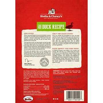 Stella & Chewy's Freeze-Dried Raw Carnivore Crunch Cage-Free Duck Recipe Dog Treats – 3.25 oz. Bag