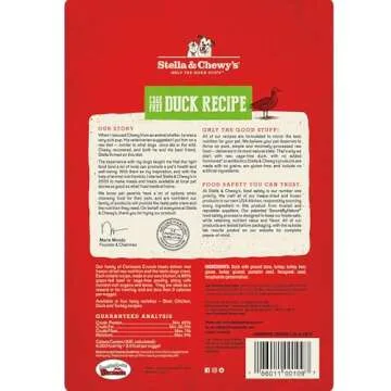 Stella & Chewy's Freeze-Dried Raw Carnivore Crunch Cage-Free Duck Recipe Dog Treats – 3.25 oz. Bag