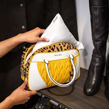 Purse Insert Pillows Set - Set of Shaper Inserts Made to Maintain Small to Extra Large Handbags and Boots - Custom Cushioned Fillers by Fabrinique - Prevent Creases and Damage (Grey, S-XL, 9PC Set)