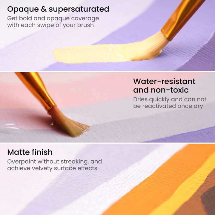 ARTEZA 24 Colors Acrylic Gouache Paint Set