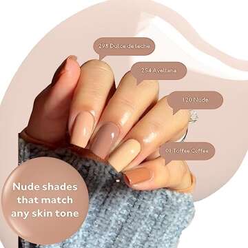 Eternal Nude Nail Polish Set for Women (WILD NUDES) - Brown Nail Polish Set for Girls | Long Lasting & Quick Dry Nail Polish Kit for Home DIY Manicure & Pedicure | Made in USA, 13.5mL (Set of 4)
