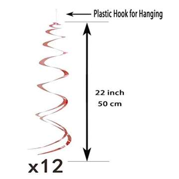 Rose Gold Bachelorette Party Hanging Decorations - Wedding Party Foil Swirls Tissue Paper Pom Poms F...