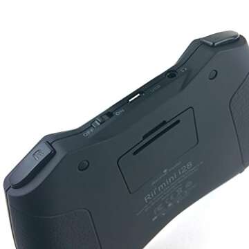 Rii 2.4GHz Mini Wireless Keyboard with Touchpad＆QWERTY Keyboard, Backlit Portable Keyboard Wireless with Remote Control,Built-in Mic and Headphone Port for Online Voice Communication .i28-Black