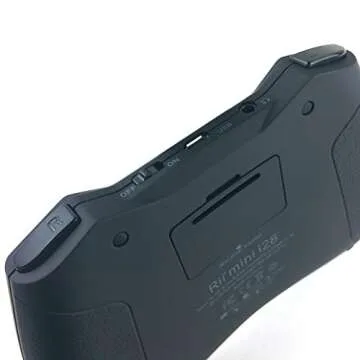 Rii 2.4GHz Mini Wireless Keyboard with Touchpad＆QWERTY Keyboard, Backlit Portable Keyboard Wireless with Remote Control,Built-in Mic and Headphone Port for Online Voice Communication .i28-Black