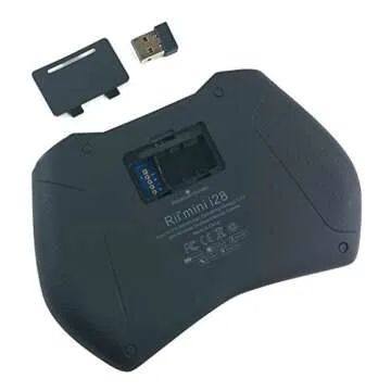 Rii 2.4GHz Mini Wireless Keyboard with Touchpad＆QWERTY Keyboard, Backlit Portable Keyboard Wireless with Remote Control,Built-in Mic and Headphone Port for Online Voice Communication .i28-Black