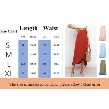 Daysskk Midi Skirts - Flowy Bohemian Ruffle Skirt