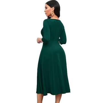 Nmoder Women's Flared Midi Dress for Weddings and More