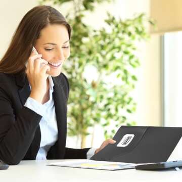 Dunwell Plastic Folders with Pockets (Black, 3 Pack), 2 Pocket Poly Folders for School, Home or Office, Durable Heavy Duty File Folders, Includes Removable Adhesive Labels