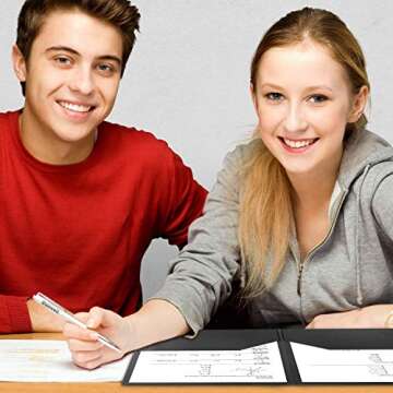 Dunwell Plastic Folders with Pockets (Black, 3 Pack), 2 Pocket Poly Folders for School, Home or Office, Durable Heavy Duty File Folders, Includes Removable Adhesive Labels