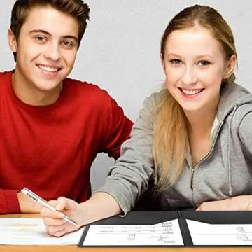 Dunwell Plastic Folders with Pockets (Black, 3 Pack), 2 Pocket Poly Folders for School, Home or Office, Durable Heavy Duty File Folders, Includes Removable Adhesive Labels