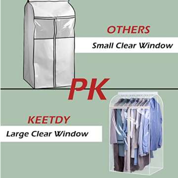 KEETDY 43" Hanging Garment Bag with Clear View Window