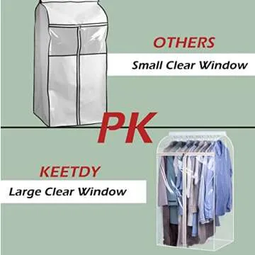 KEETDY 43" Hanging Garment Bag with Clear View Window