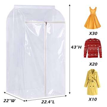 KEETDY 43" Hanging Garment Bag with Clear View Window