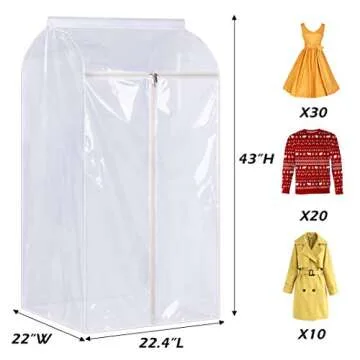 KEETDY 43" Hanging Garment Bag with Clear View Window