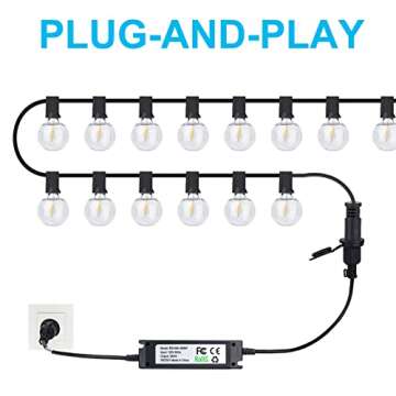 Newpow Outdoor Dimmer for String Lights Max 360W, Timer Switch(6H&8H) Auto Daily Cycle, Brightness Memory Function, IP67 Waterproof, 60Ft Remote Range for Dimmable Outdoor String Lights, Floor Lamp