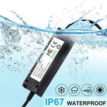 Newpow Outdoor Dimmer for String Lights Max 360W, Timer Switch(6H&8H) Auto Daily Cycle, Brightness Memory Function, IP67 Waterproof, 60Ft Remote Range for Dimmable Outdoor String Lights, Floor Lamp