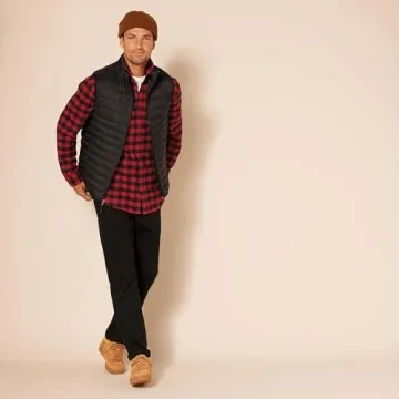 Men's Flannel Shirt - Black Red Buffalo Plaid, X-Small
