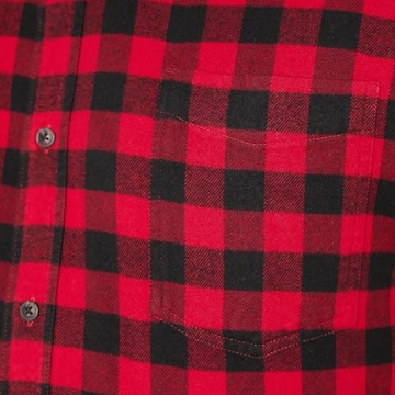 Men's Flannel Shirt - Black Red Buffalo Plaid, X-Small