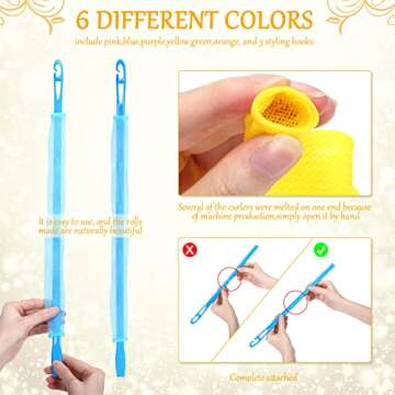 60 Pcs Heatless Wave Curlers for Stunning Hairstyles