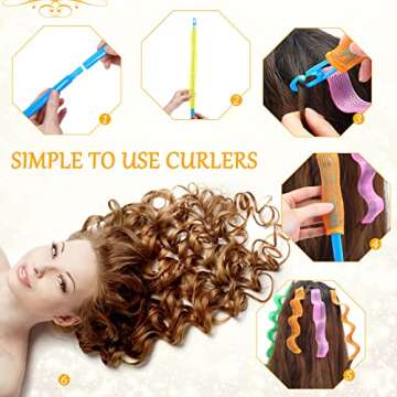 60 Pcs Heatless Wave Curlers for Stunning Hairstyles