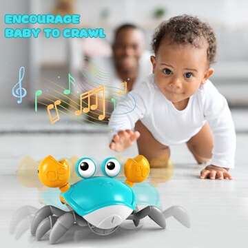 Crawling Crab Toy, Infant Tummy Time Baby Toys, Fun Interactive Dancing Walking Moving Toy Babies Se...