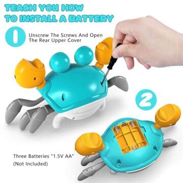 Crawling Crab Toy, Infant Tummy Time Baby Toys, Fun Interactive Dancing Walking Moving Toy Babies Sensory Induction Crabs with Music, Baby Toys 0-6 to 12-18 Months Boys Girls Toddler Birthday Gifts