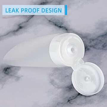 TSA Approved Travel Bottles Set for Toiletries Travel Size Containers Kit 4 Pack Portable Leak Proof Refillable Squeeze Cosmetic Airplane Essential Shampoo Hair Conditioner Body Lotion Bath Shower Gel