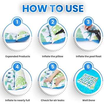 Ocestar Inflatable Pool Float Mat, 72" X 60" Giant Pool Floats Adult Size with Headrest Lake Float Raft Water Lounger, Oversized Floating for Swimming Pool Tanning Pool for Summer Beach (Blue)