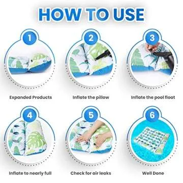 Ocestar Inflatable Pool Float Mat, 72" X 60" Giant Pool Floats Adult Size with Headrest Lake Float Raft Water Lounger, Oversized Floating for Swimming Pool Tanning Pool for Summer Beach (Blue)