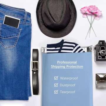 METRONIC Poly Mailers 12x15.5 100 Pack Shipping Bags，Strong Adhesive Mailing Bags, Waterproof and Tear-Proof Multipurpose Envelopes for Clothing, Small Business,Boutique, Postal Bags Blue