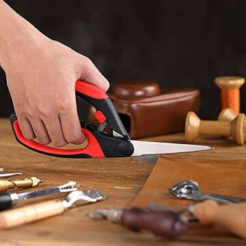 LIVINGO Spring Action Fabric Scissors for Seamless Crafting