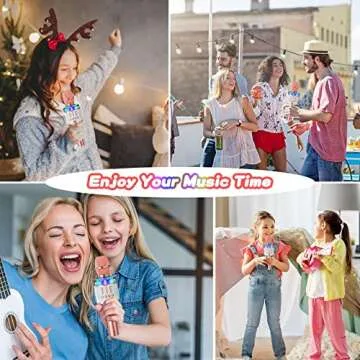 Verkstar Karaoke Microphone, Handheld Bluetooth Wireless Karaoke Microphones for Adults Kids Portable Singing Speaker Mic with Colorful LED Lights for Christmas Birthday Gifts