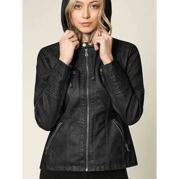 Lock and Love Women's Removable Hoodie Jacket for Style