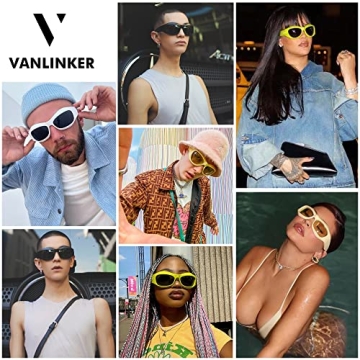 VANLINKER Wrap Around Sunglasses Y2K Oversized Trendy Shades