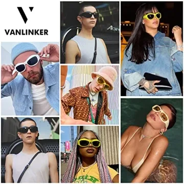 VANLINKER Wrap Around Sunglasses Y2K Oversized Trendy Shades